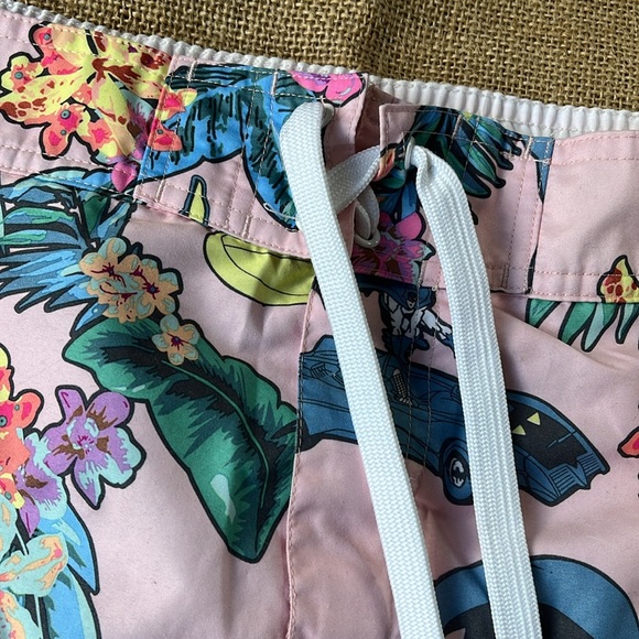 Batman Hawaii Tropical Theme Swim Trunk Men’s Size Large Pink - Picture 2 of 11